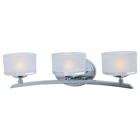 Maxim Three Light Polished Chrome Frosted Glass Vanity 19053FTPC